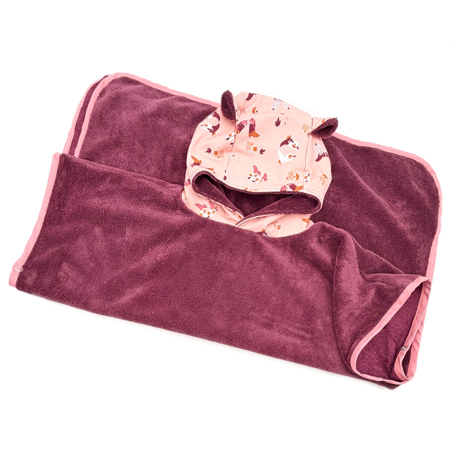 Poncho de bain santiag rose