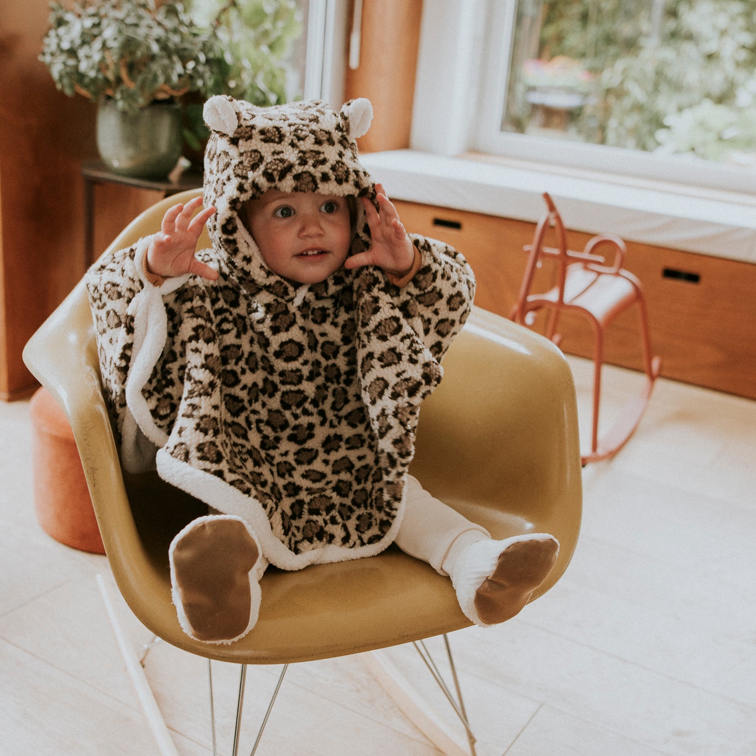 Poncho bébé teddy léopard