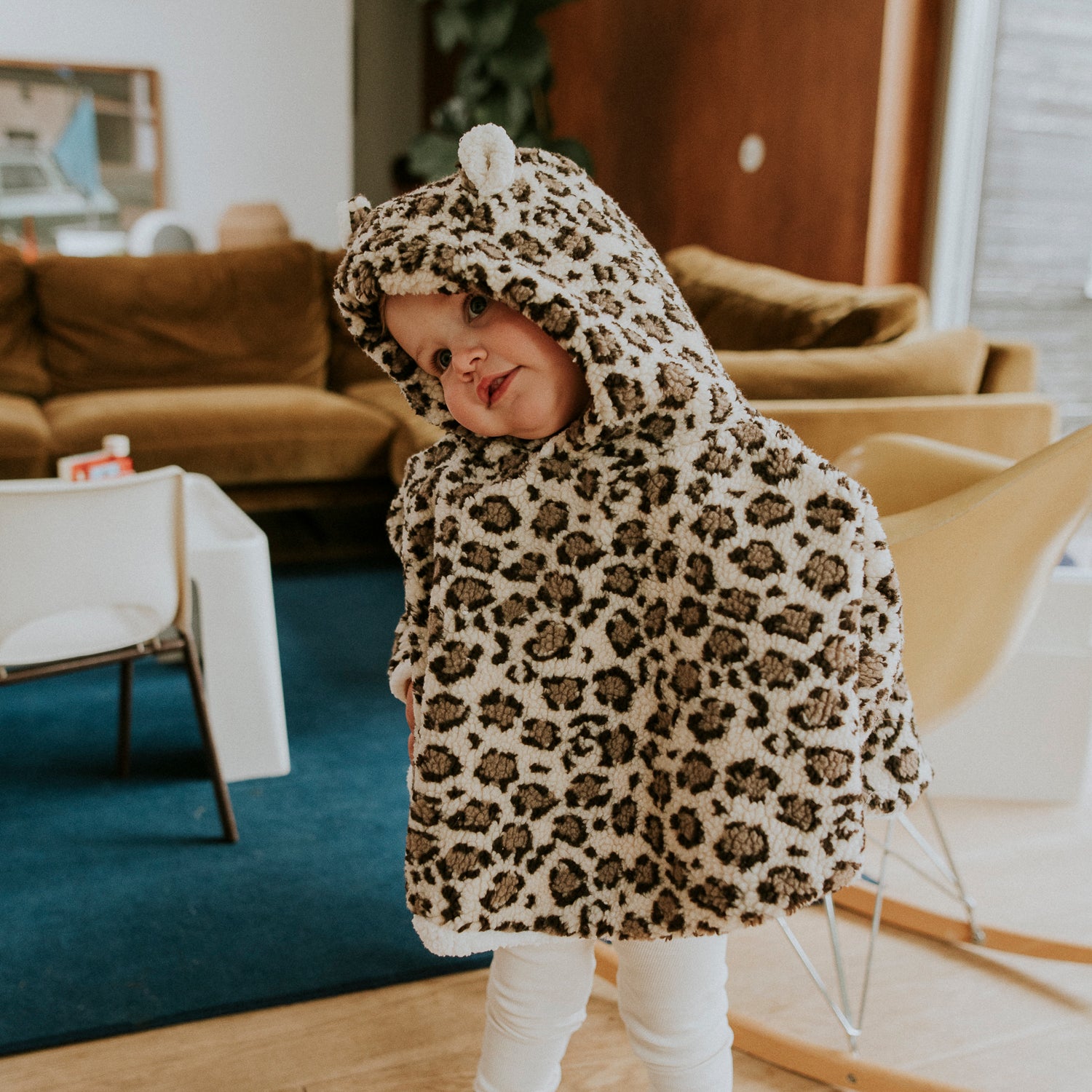 Poncho bébé teddy léopard