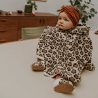 Poncho bébé teddy léopard