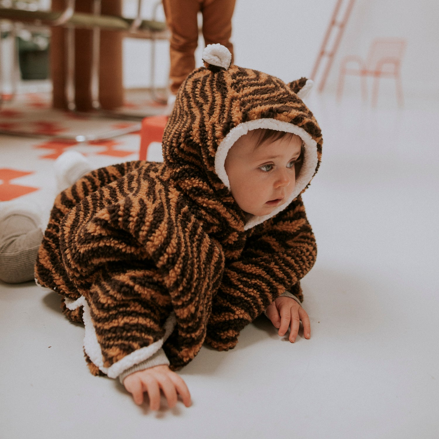 Poncho bébé teddy tigre