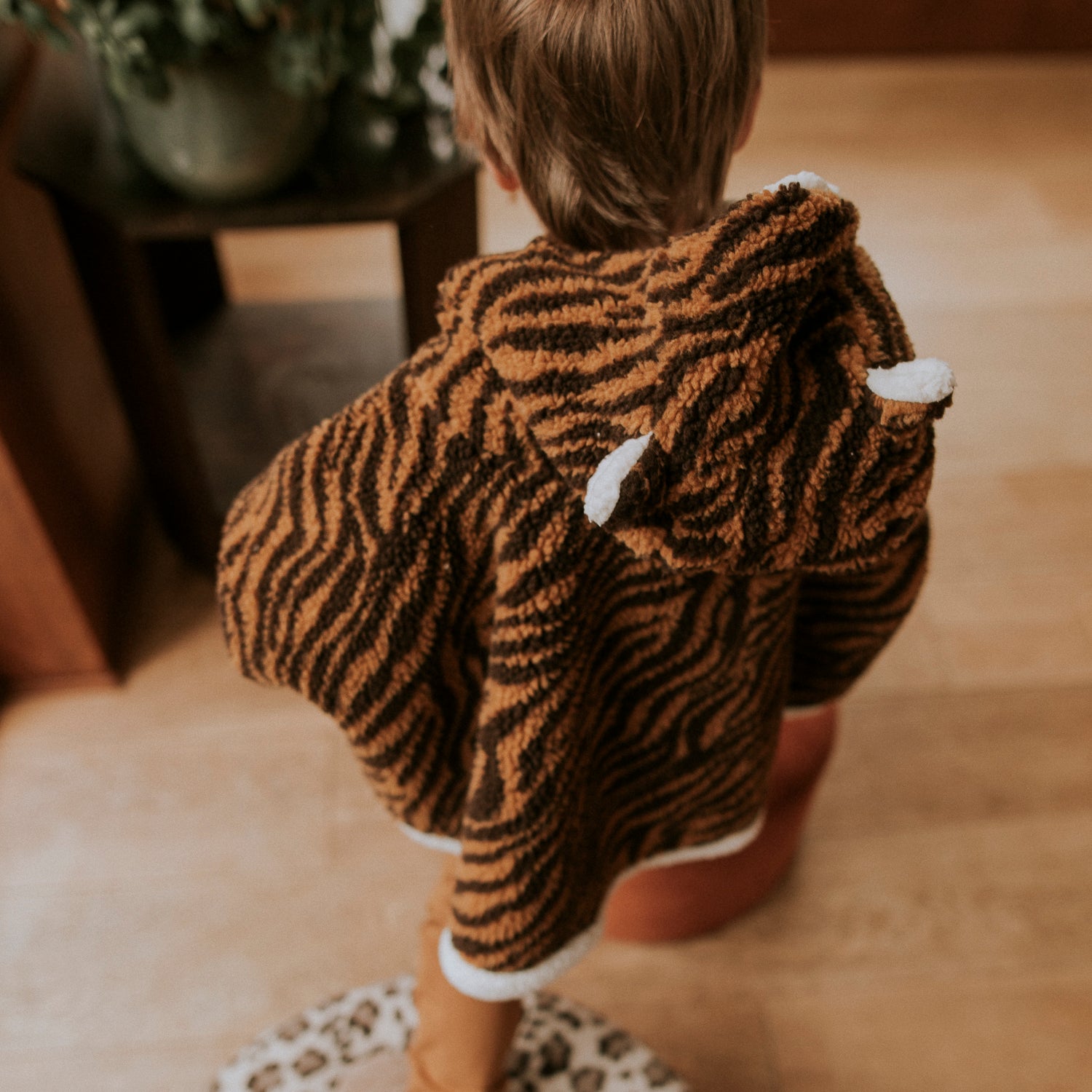 Poncho bébé teddy tigre
