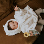 Poncho bébé velours ecru