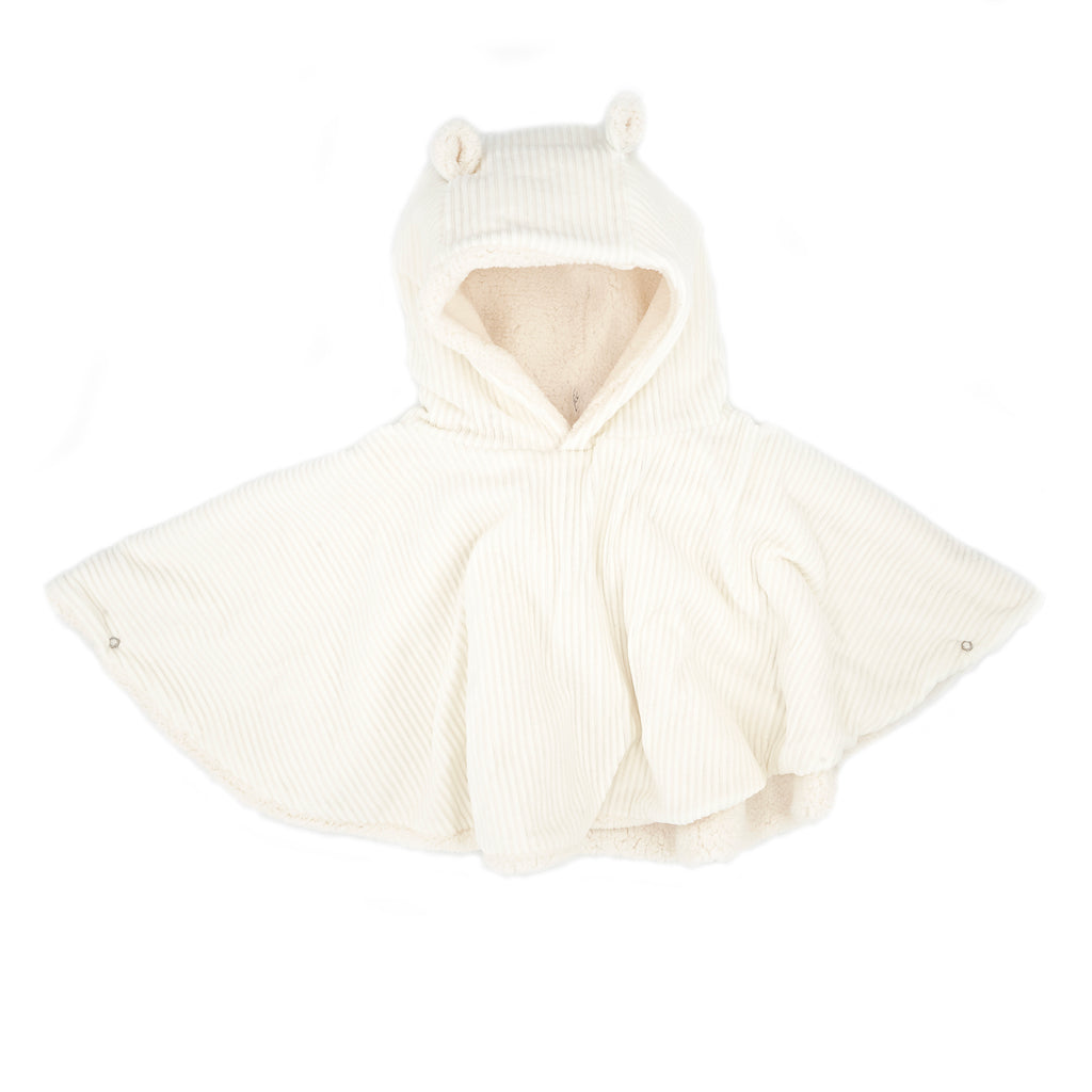 Poncho bébé velours ecru