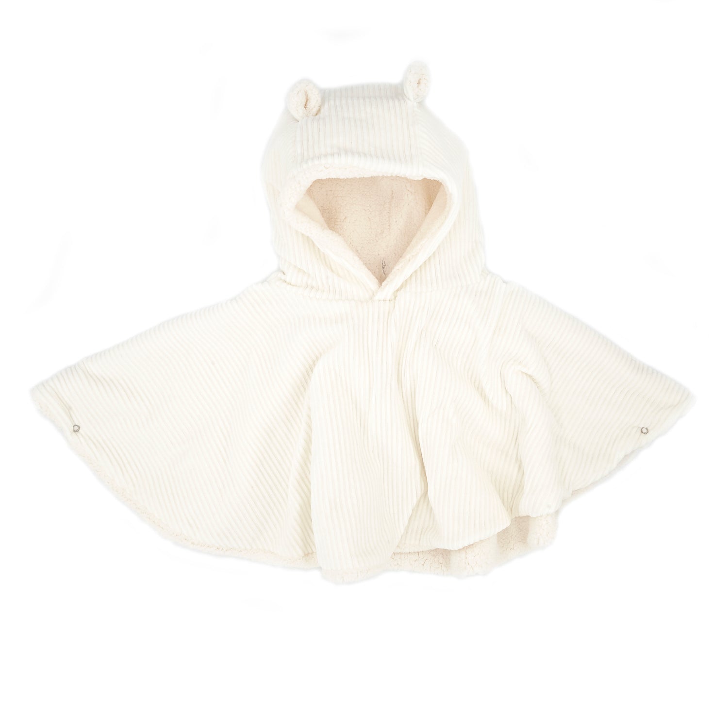 Poncho bébé velours ecru