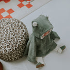 Poncho bébé velours kaki