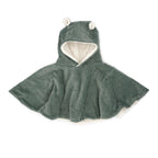 Poncho bébé velours kaki