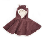 Poncho bébé velours parme