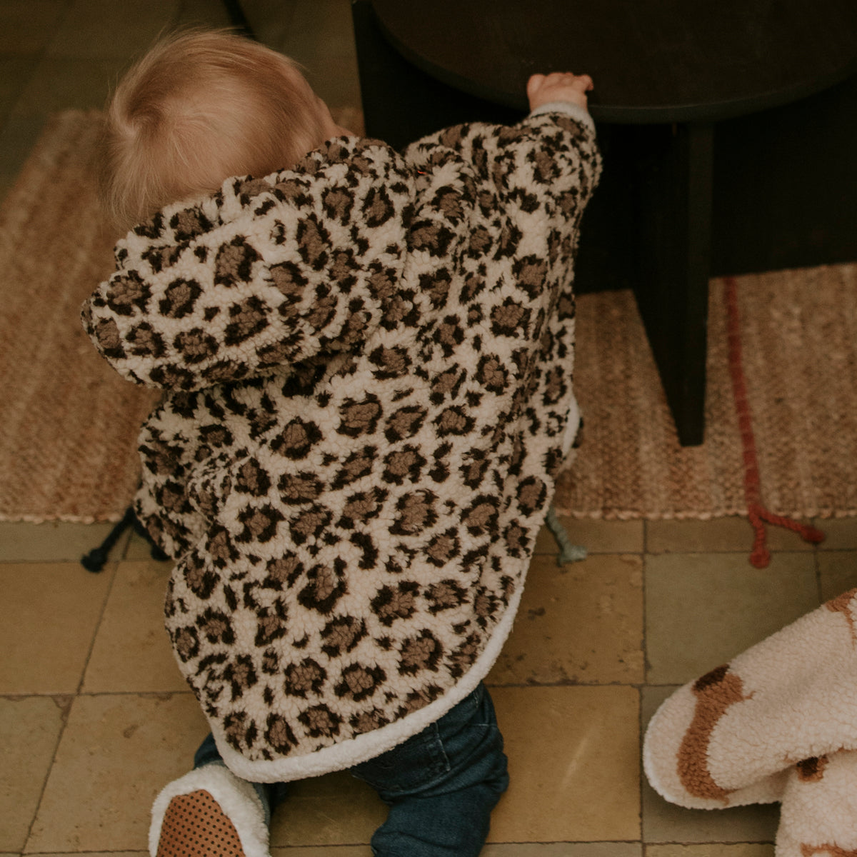 Poncho bébé teddy léopard