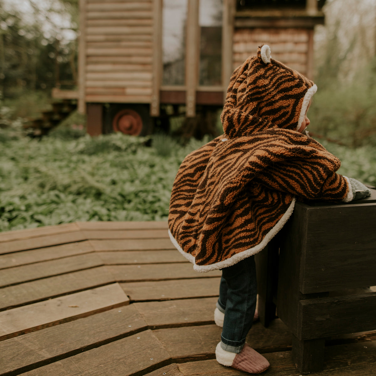 Poncho bébé teddy tigre
