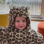Poncho bébé teddy léopard