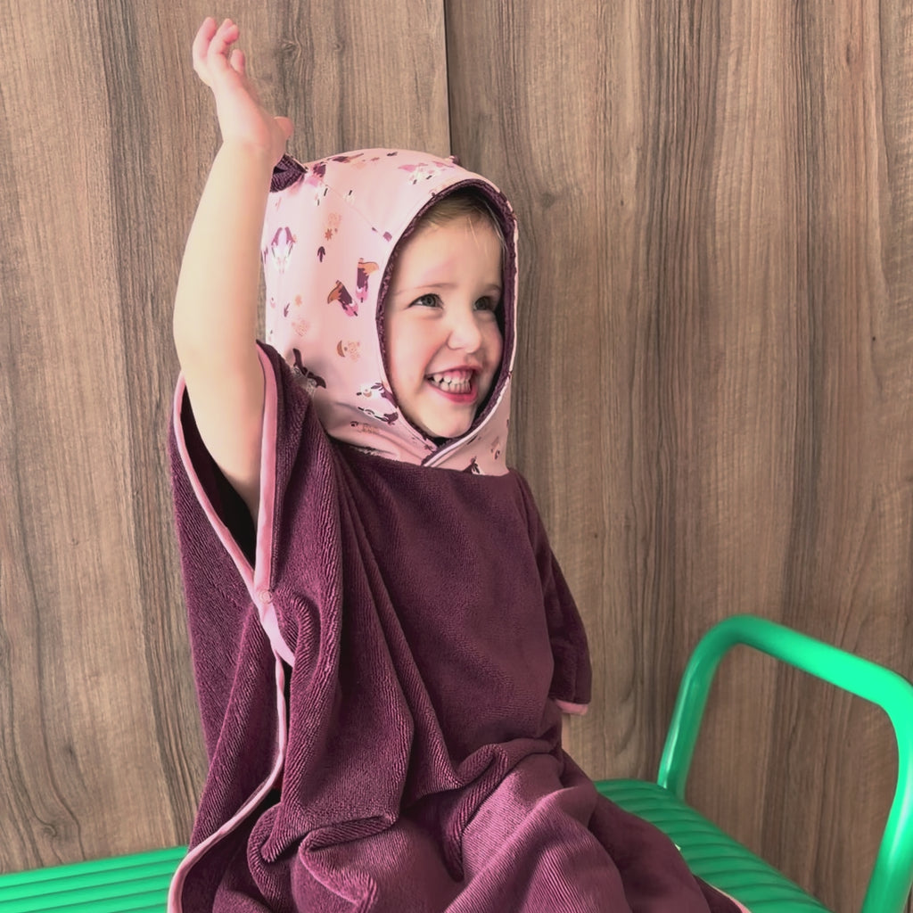 Poncho de bain santiag rose