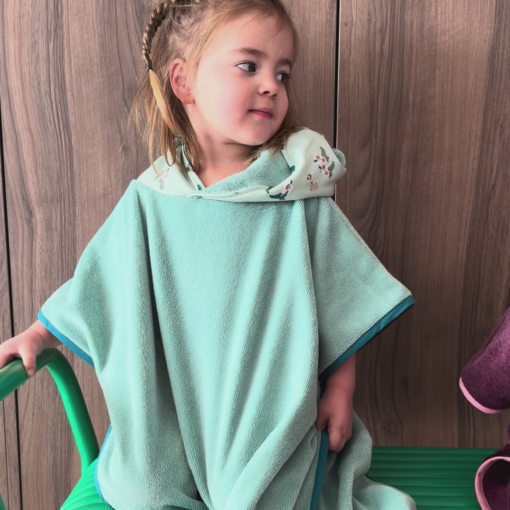 Poncho de bain santiag vert