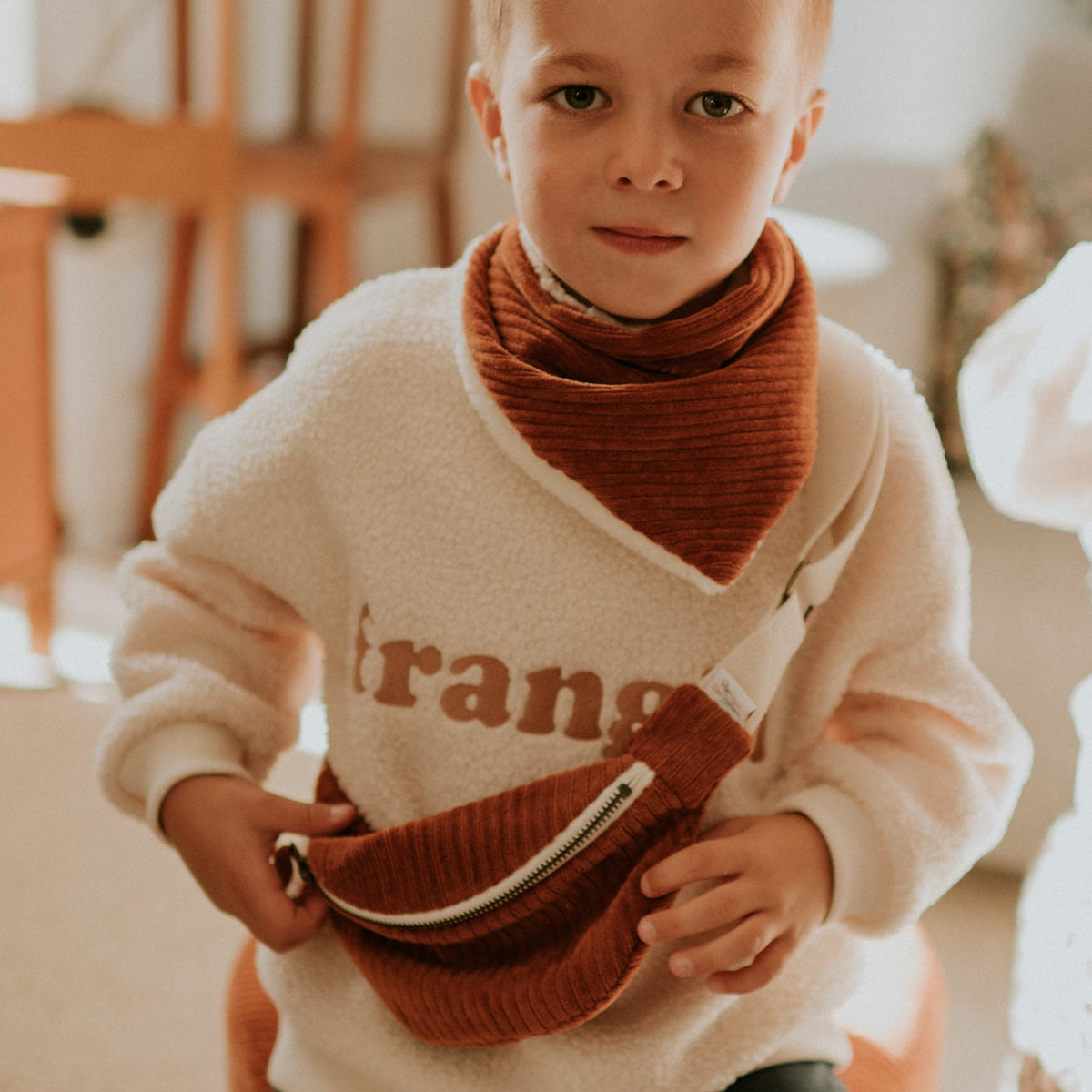Sac banane velours paprika
