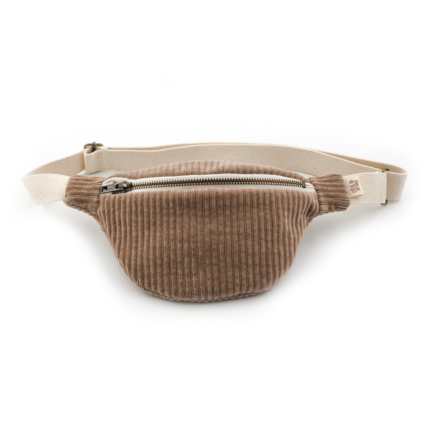 Sac banane velours taupe