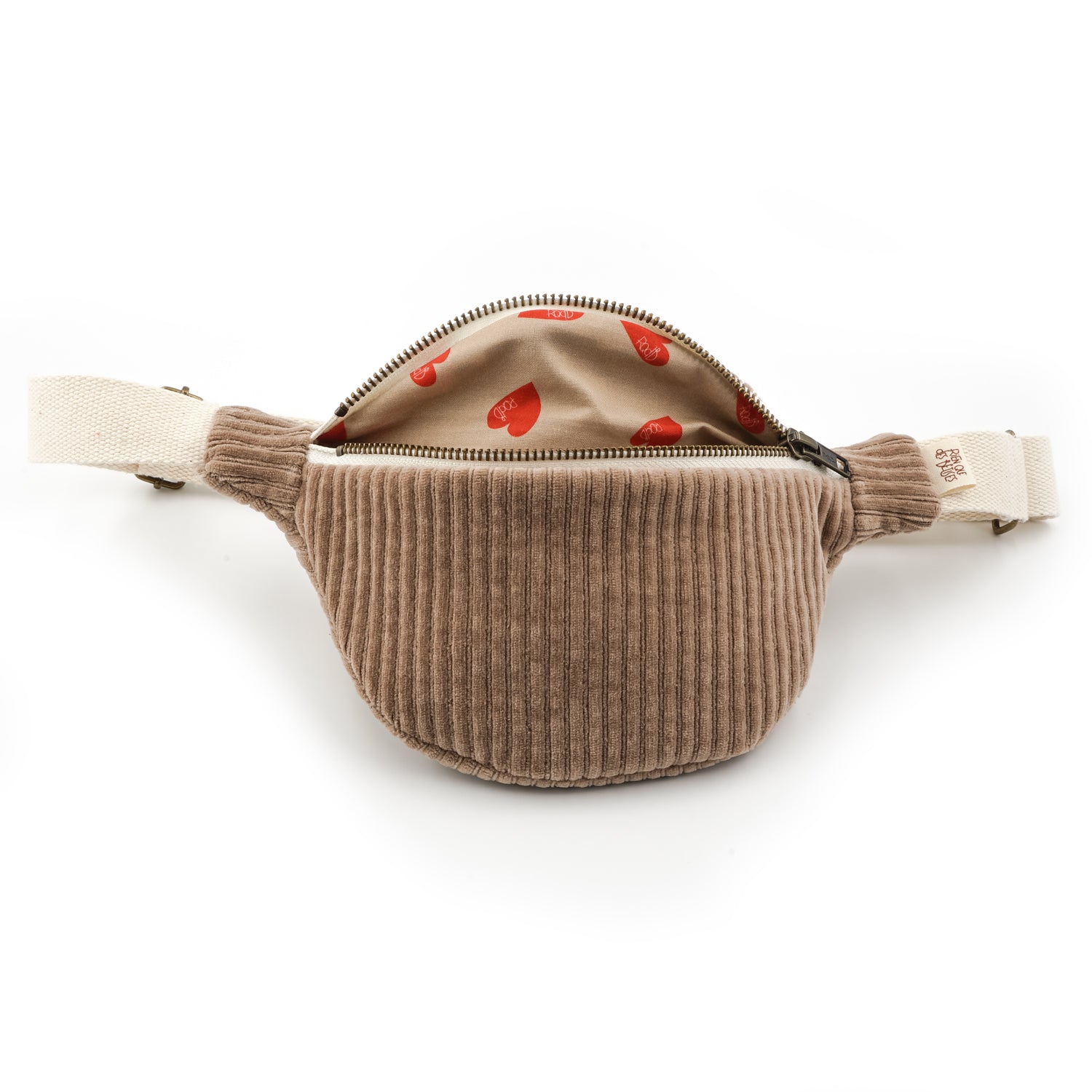 Sac banane velours taupe