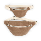 Sac banane velours taupe