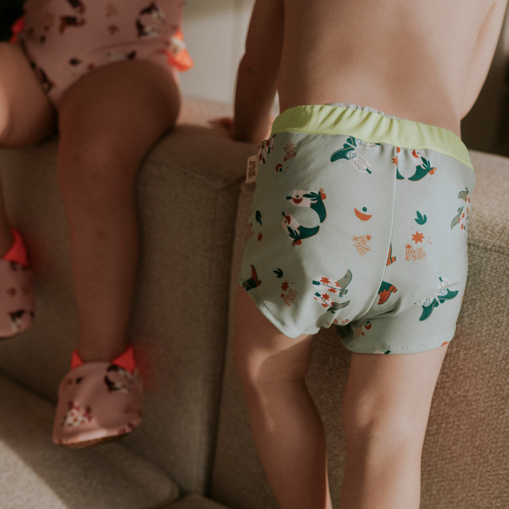 Short de bain santiag vert