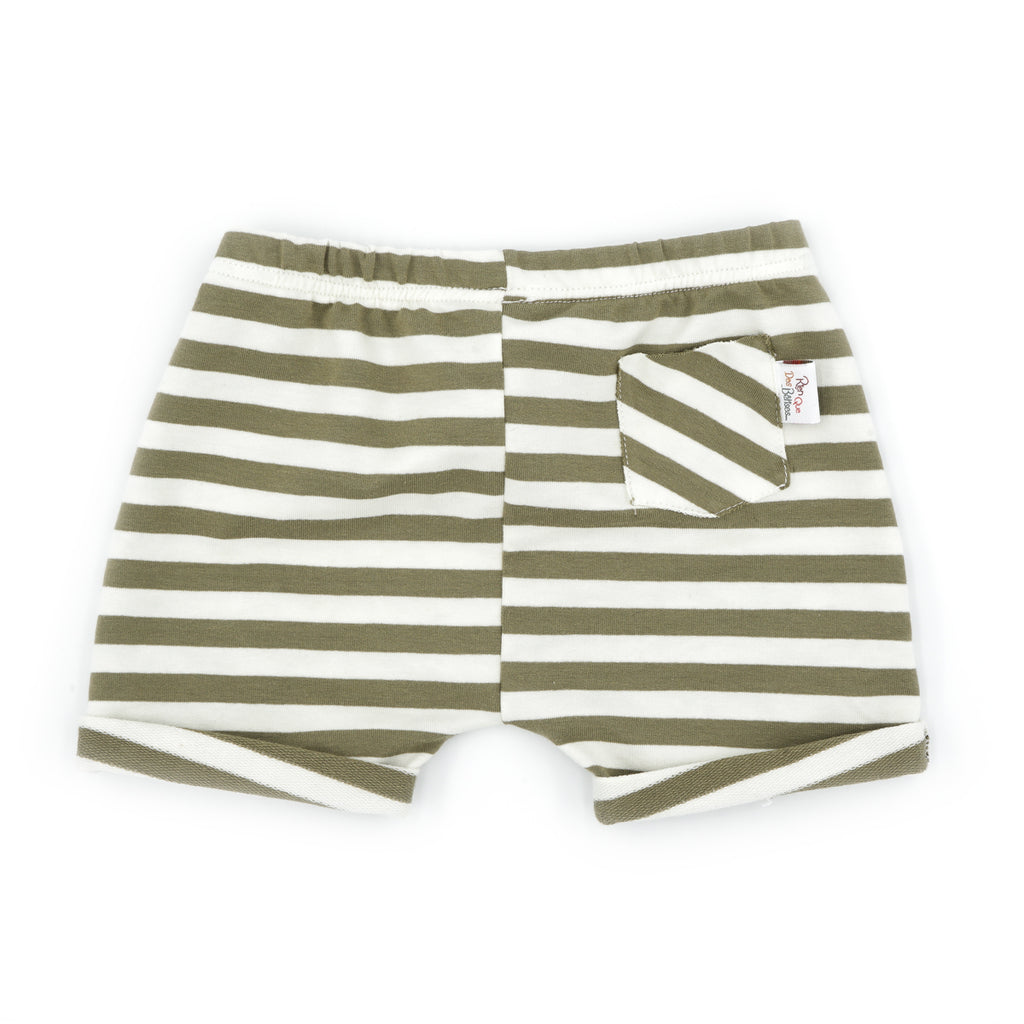 Short rayé kaki
