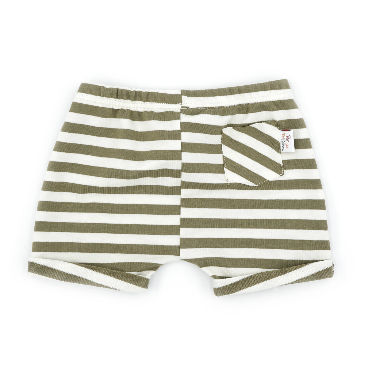 Short rayé kaki