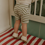 Short rayé kaki