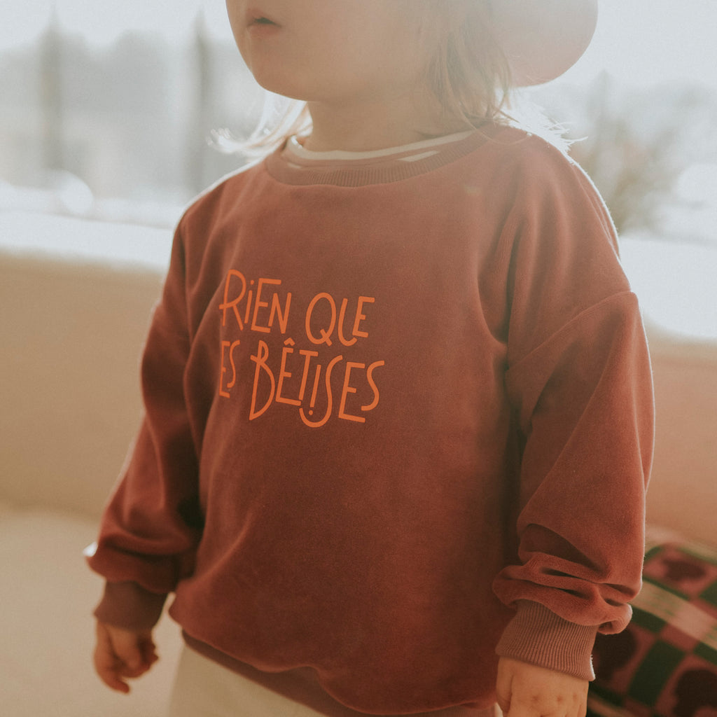 Sweat-shirt éponge rose