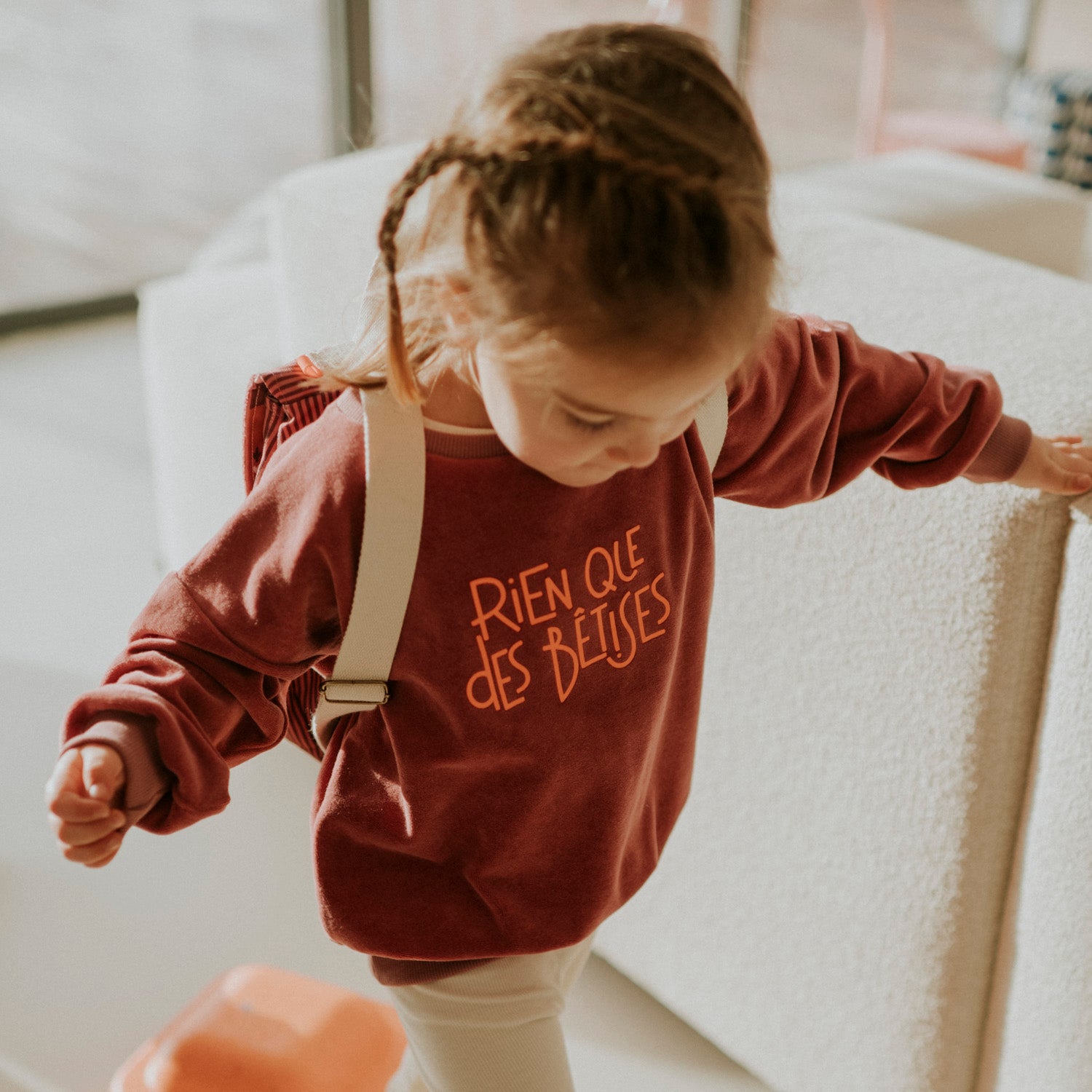 Sweat-shirt éponge rose
