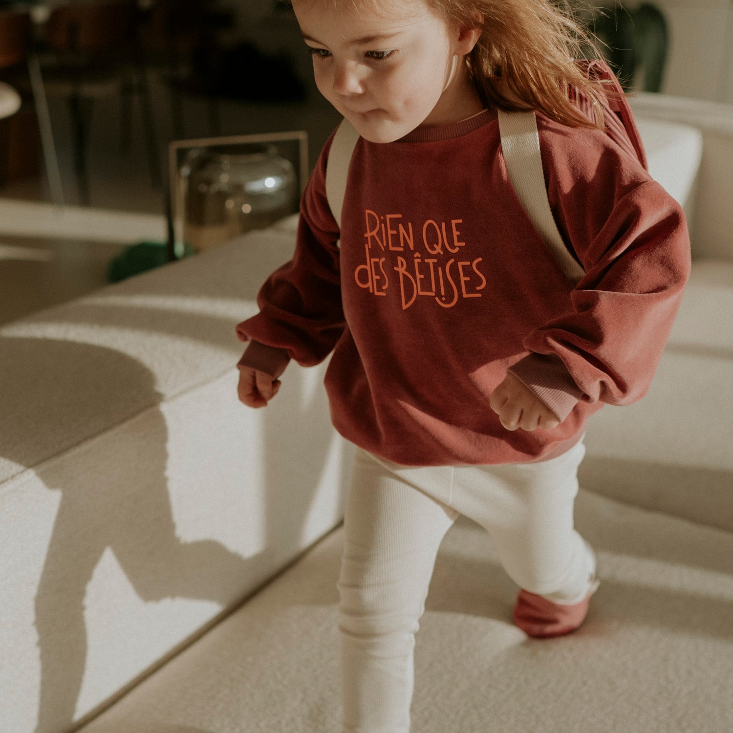 Sweat-shirt éponge rose