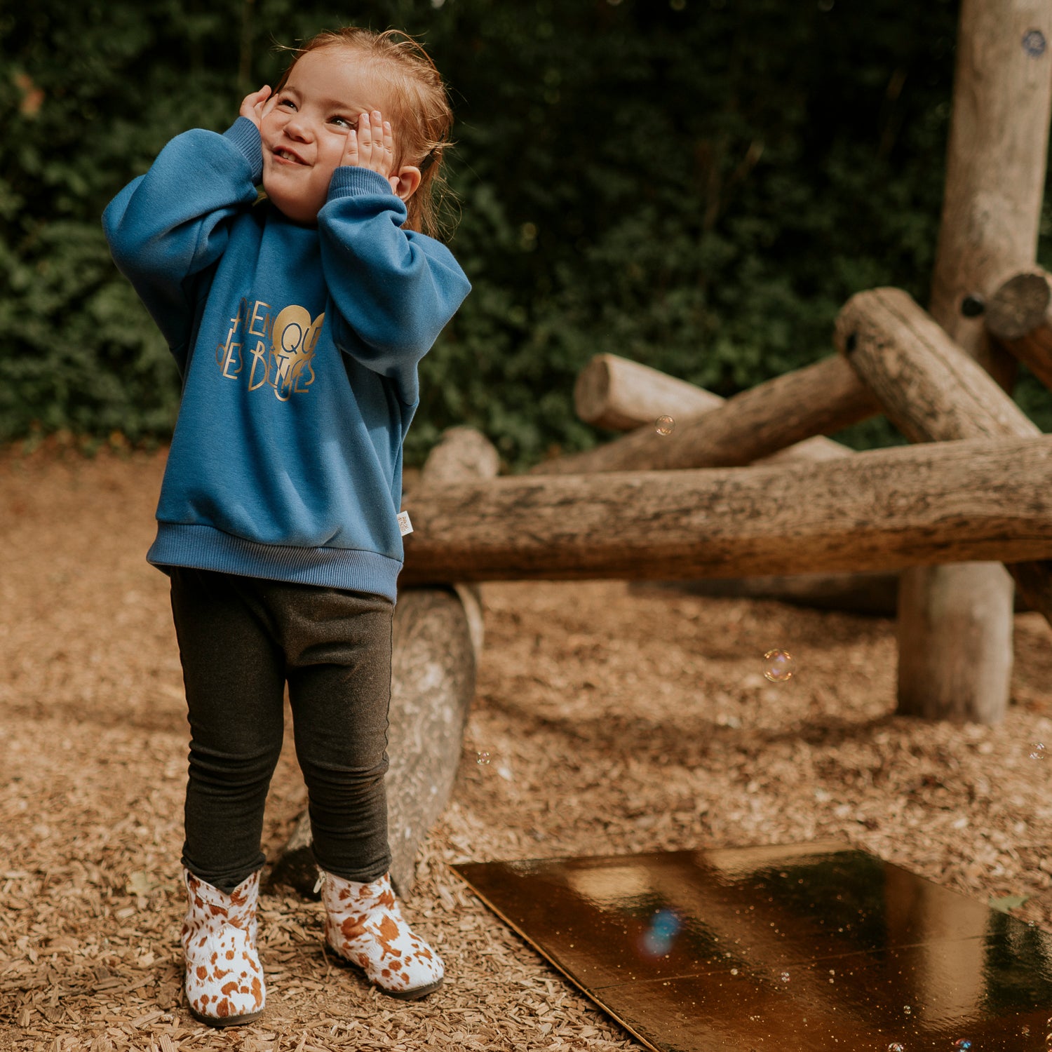 Sweat-shirt bébé love blue