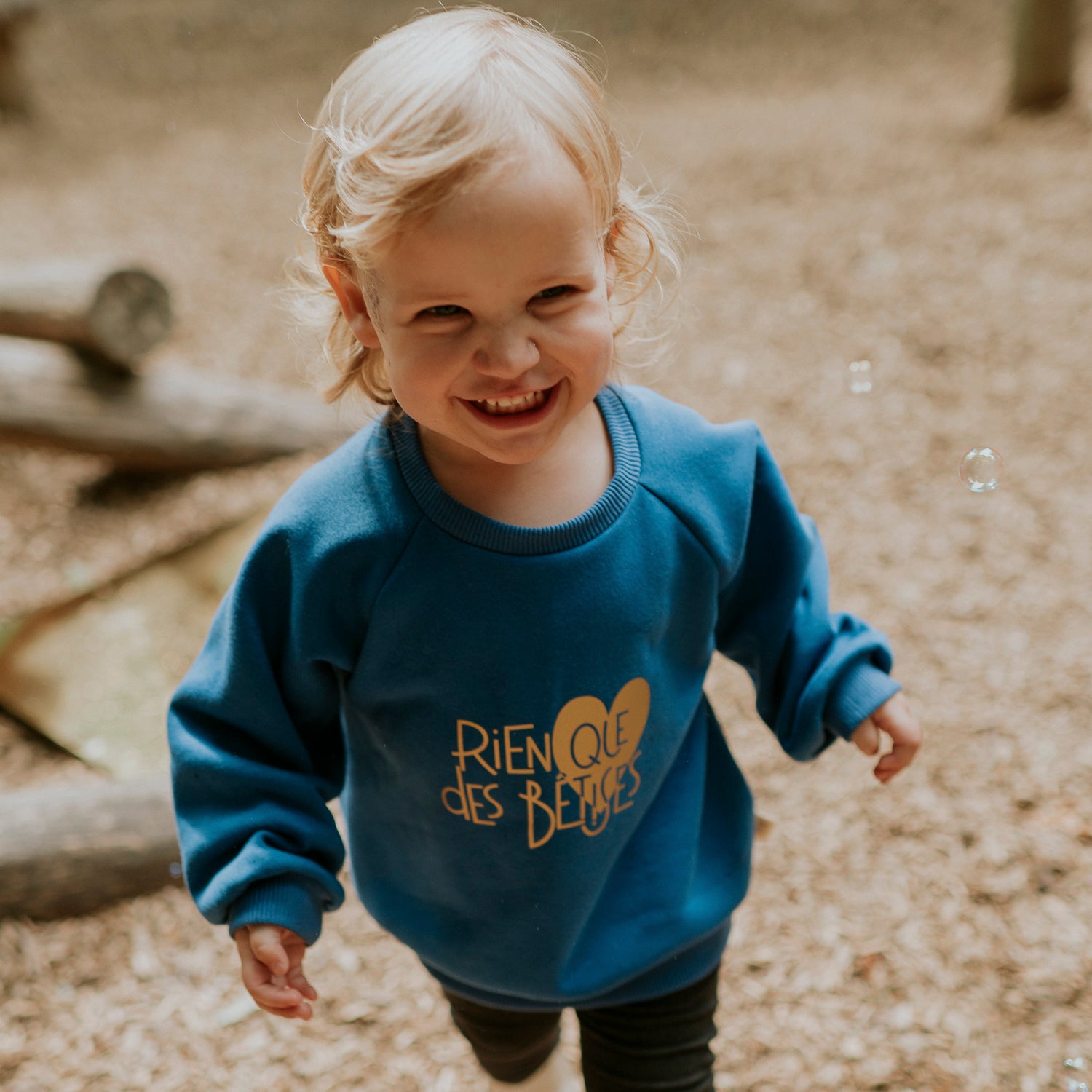 Sweat-shirt bébé love blue