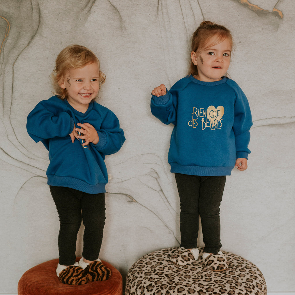 Sweat-shirt bébé love blue