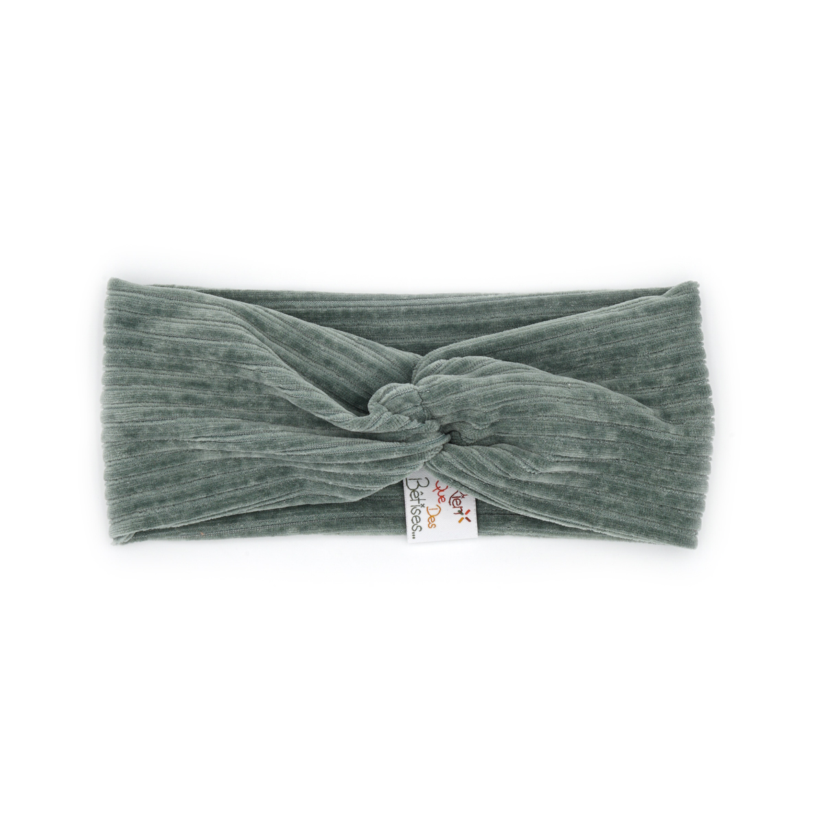 Rien Que Des Bêtises revisite le bandeau velours kaki de bébé, chaud, pratique et de qualité. Ce bandeau est fabriqués à la main en France.